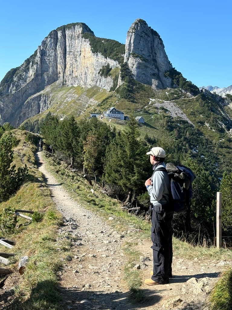 Corsin Curtins on the trail below Schäfler in the Alpstein
